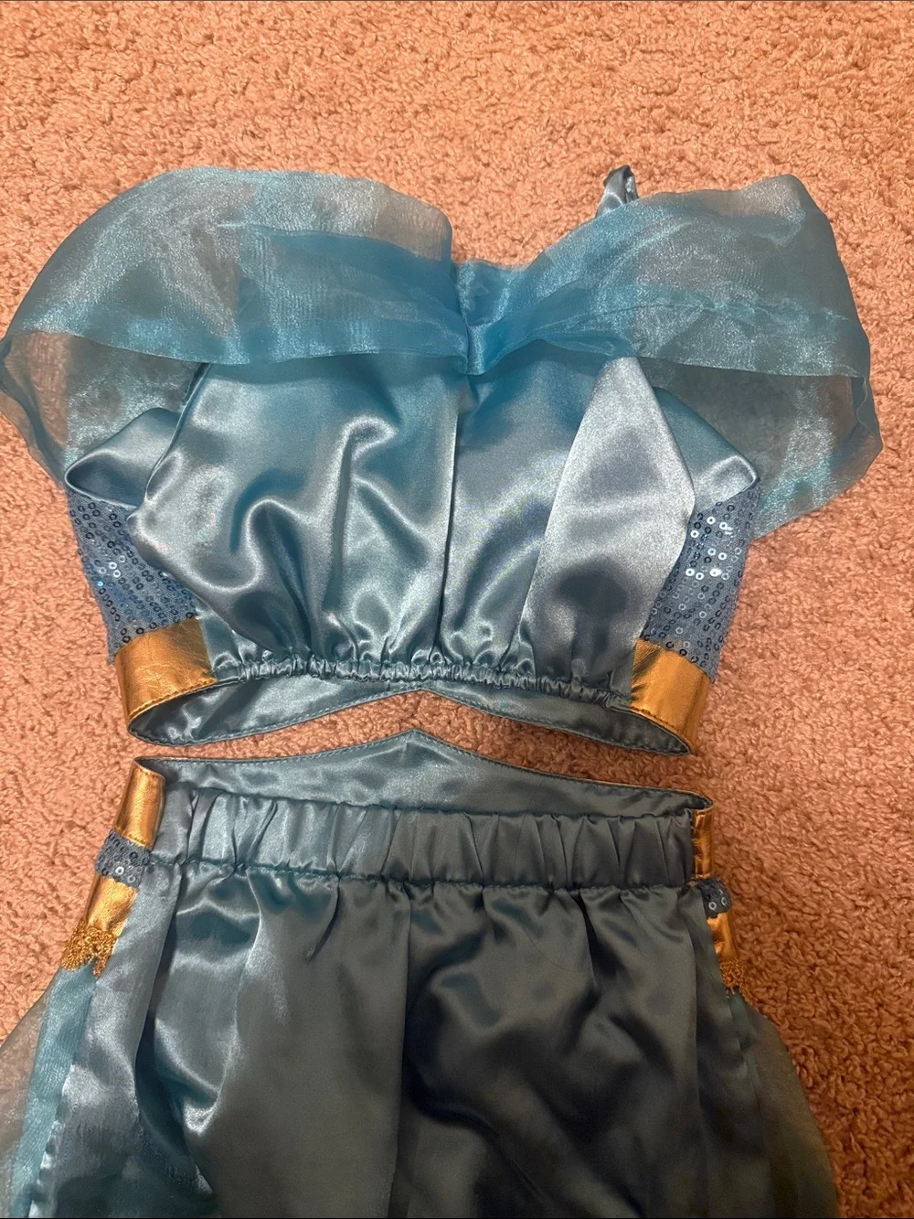 Aladdin Jasmine princess costume, two-piece outfit design
